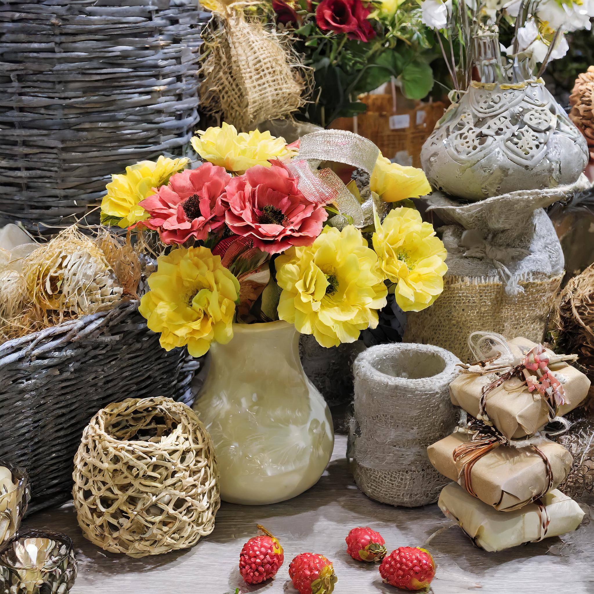 Farbenfrohes Bouquet mit verschiedenen Blüten